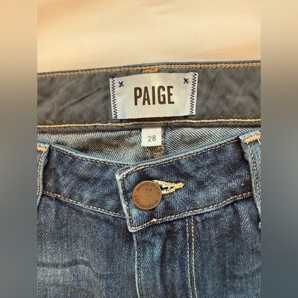 PAIGE Jimmy Jimmy Skinny Jeans Womens 28 Dark Wash ELIA Made in USA Denim - Picture 3 of 10